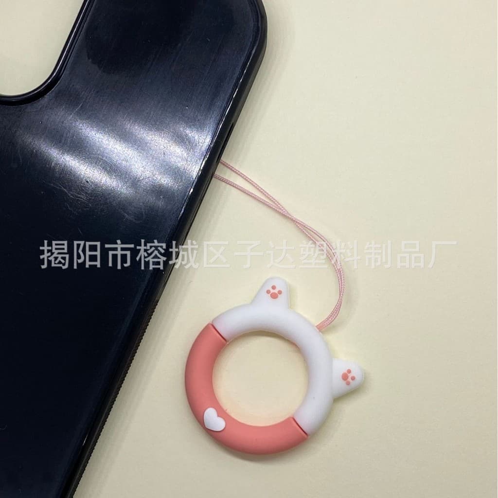 Suporte de anel para celular com desenho animado, suporte de anel para celular em silicone líquido, fone de ouvido anti-