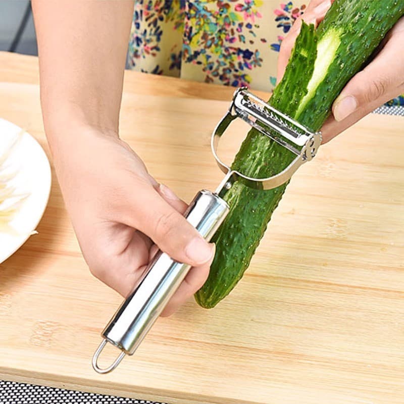 Descascador de aço inoxidável para uso doméstico, raspador multifuncional para frutas, vegetais e batatas, descascador e