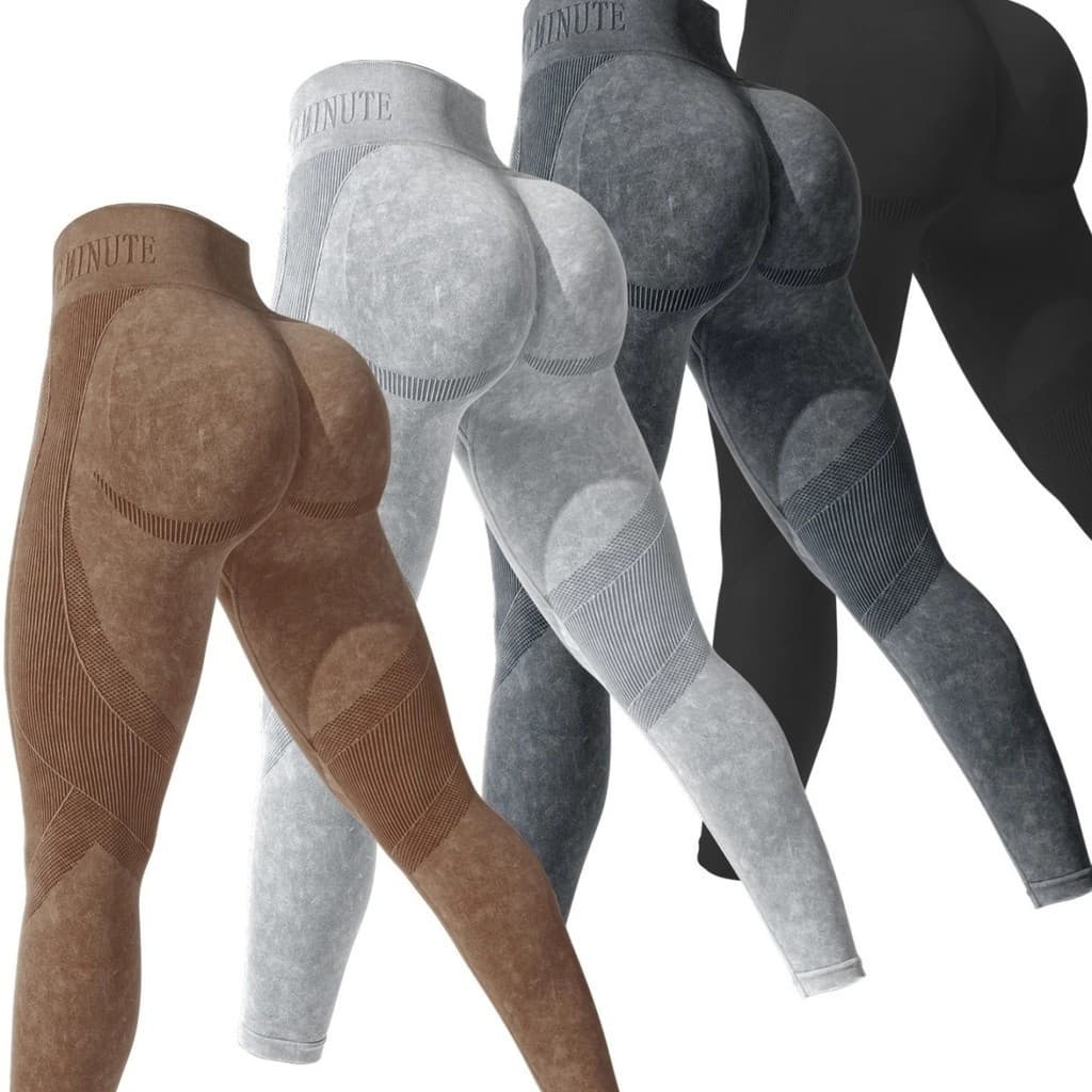 Leggings femininas sem costura para fitness, calças de yoga/elásticas de cintura alta, com efeito de levantamento de glú