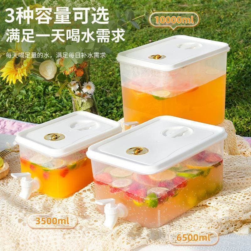 Geladeira doméstica chaleira fria com torneira 3L capacidade limão frutas bule bebida suco bule chaleira fria
