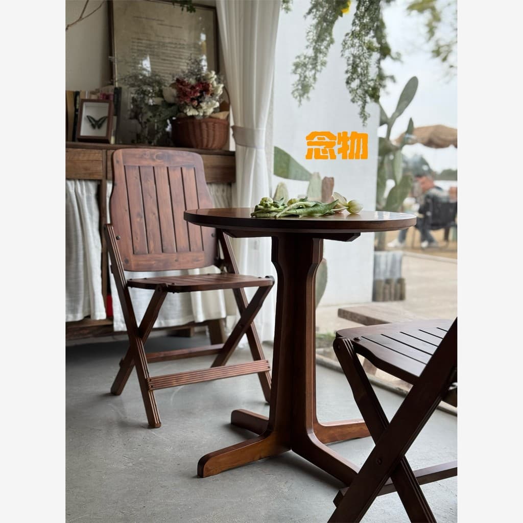 Mesa de café Retro madeira maciça Nakajima George redonda jantar de café mesa de chá ao ar livre mesa redonda