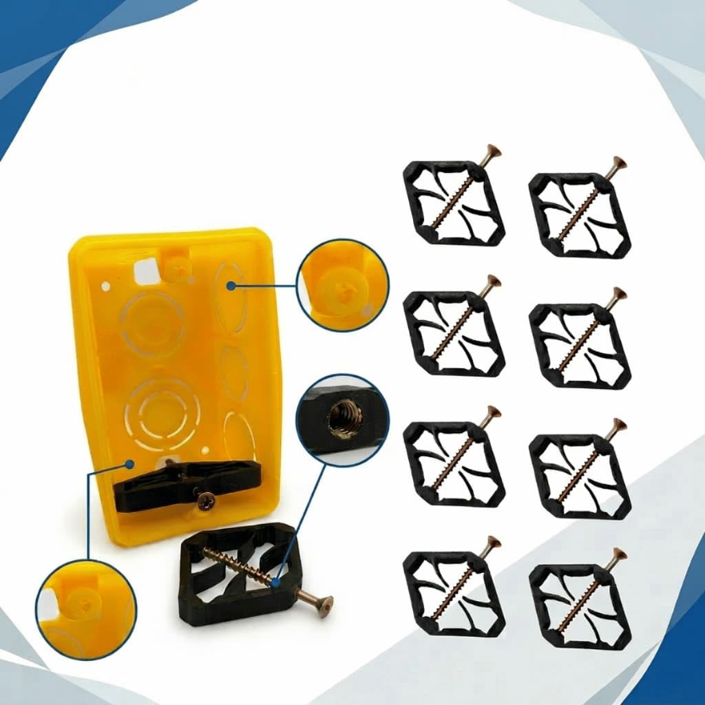 Kit Reparo Salva Caixinha Abas Tomada Luz 4x2 Expansível Compacto Reparo caixa 4x2