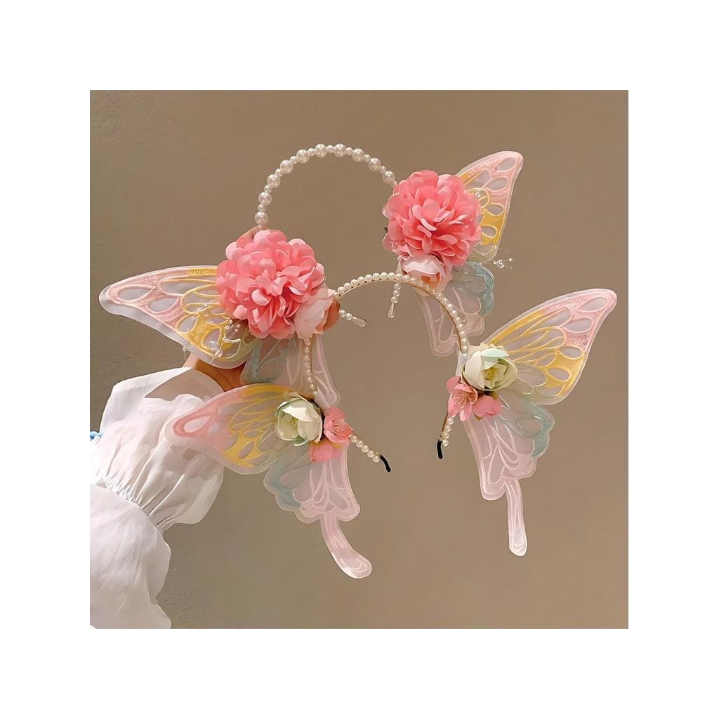 Foto peça Superior flor bandana Lolita acessórios para o cabelo cocar flor fada elfo menina bandana Mori menina