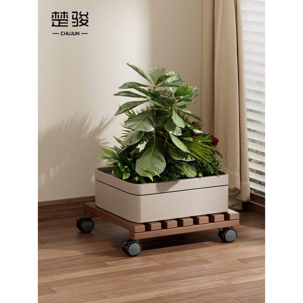 Varanda móvel vaso de flores planta verde vaso planta Rack sala estar prateleira interior com Base roda prateleira flor