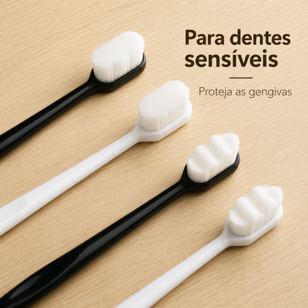 Escova de Dentes com Muitas Cerdas Extra Macia Saúde Bucal Higienização Confortável Mícron Japonesa