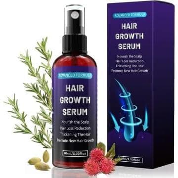 Óleo de Alecrim Orgânico para Cabelo em Spray (1x60ml), com Biotina e Óleo de Rícino, Previne a Queda de Cabelo em Mulhe