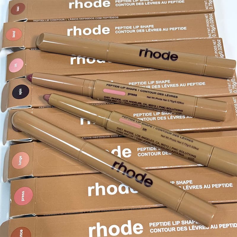 Rhod Pele Peptídeo Lábio Forma Caneta Delineador Labial De Longa Duração Matiz Lápis Maquiagem Batom Em Pó Blush Brilho