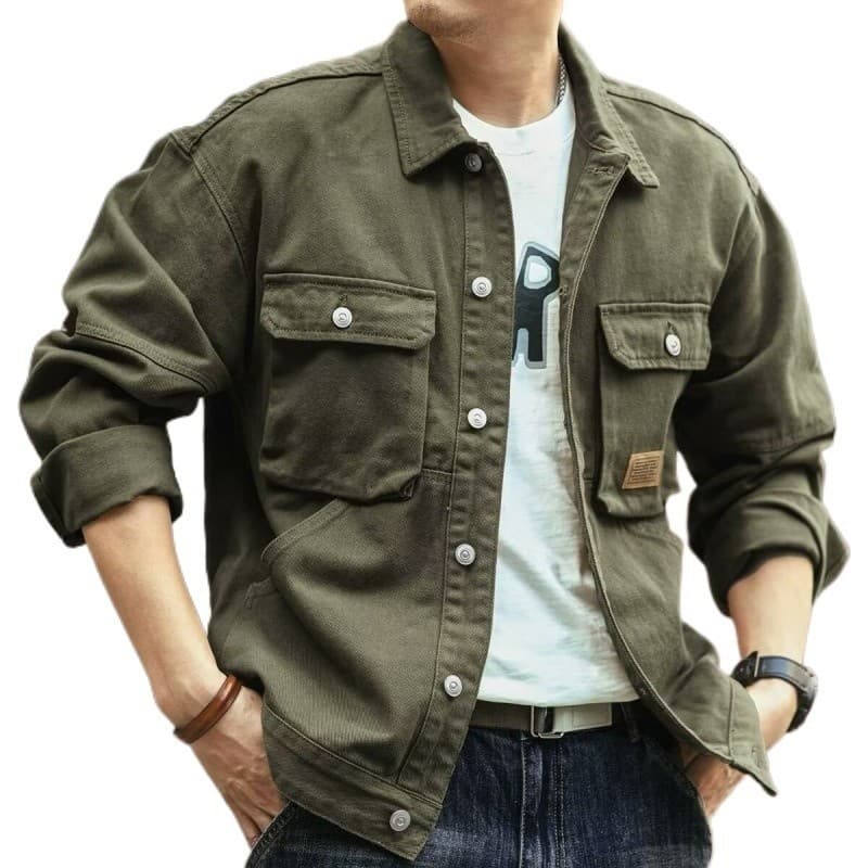 [Design Atemporal] Jaqueta Masculina/Estilo Retrô/Jeans/Casual/Outono/Inverno