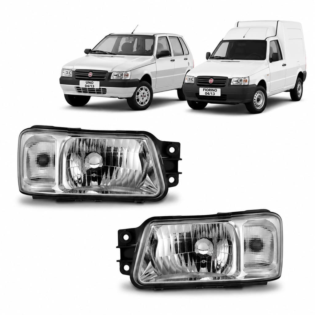 Par Farol Uno Fiorino 2004 2005 2006 2007 2008 2009 2010 2011 2012 2013 Lente Acrilica