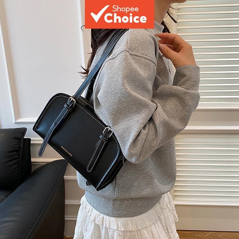 Bolsa tiracolo feminina elegante e versátil, simples bolsa-travesseiro de cor sólida, bolsa tiracolo de grande