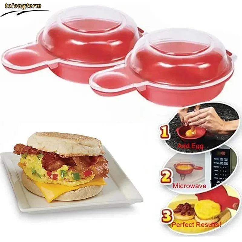 2 Unidades/Conjunto , Fogão Fácil De Ovos De Micro-Ondas Eggwich , Vermelho E Transparente , Utensílios De Cozinha , Ace