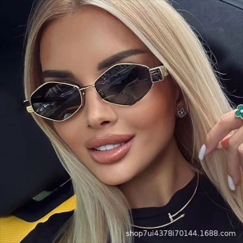 Novo estilo influenciador Oval moda óculos de sol feminino High-End óculos de sol masculino feminino condução Sungl