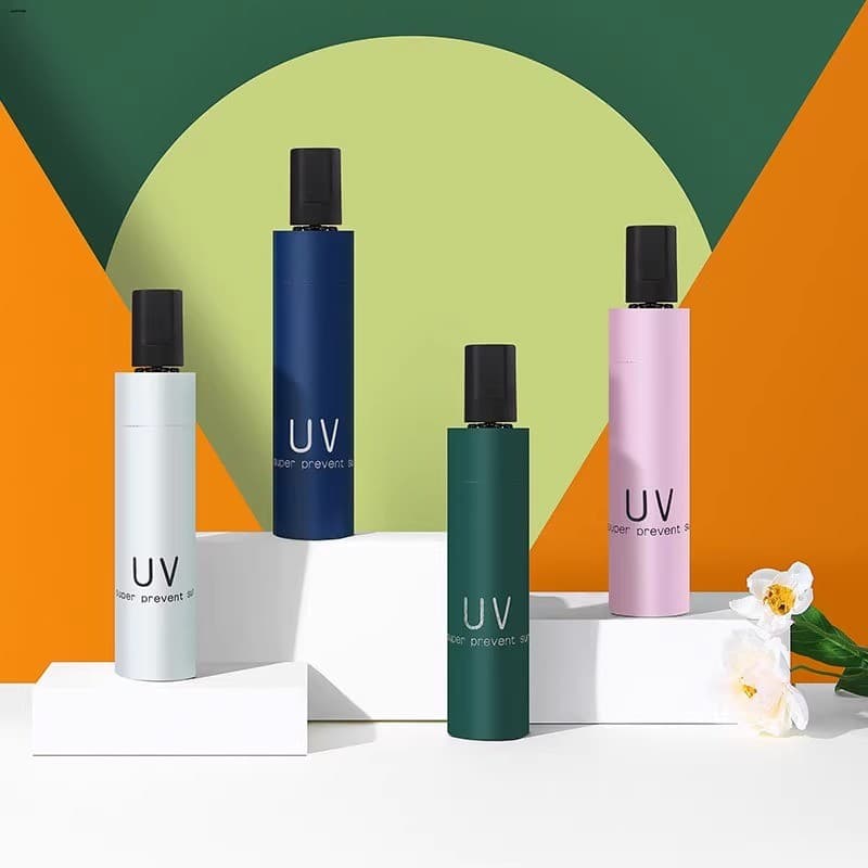 Guarda-chuva UV dobrável masculino feminino estudantes chuva ou chuva protetor solar guarda-sol linha de sol simples