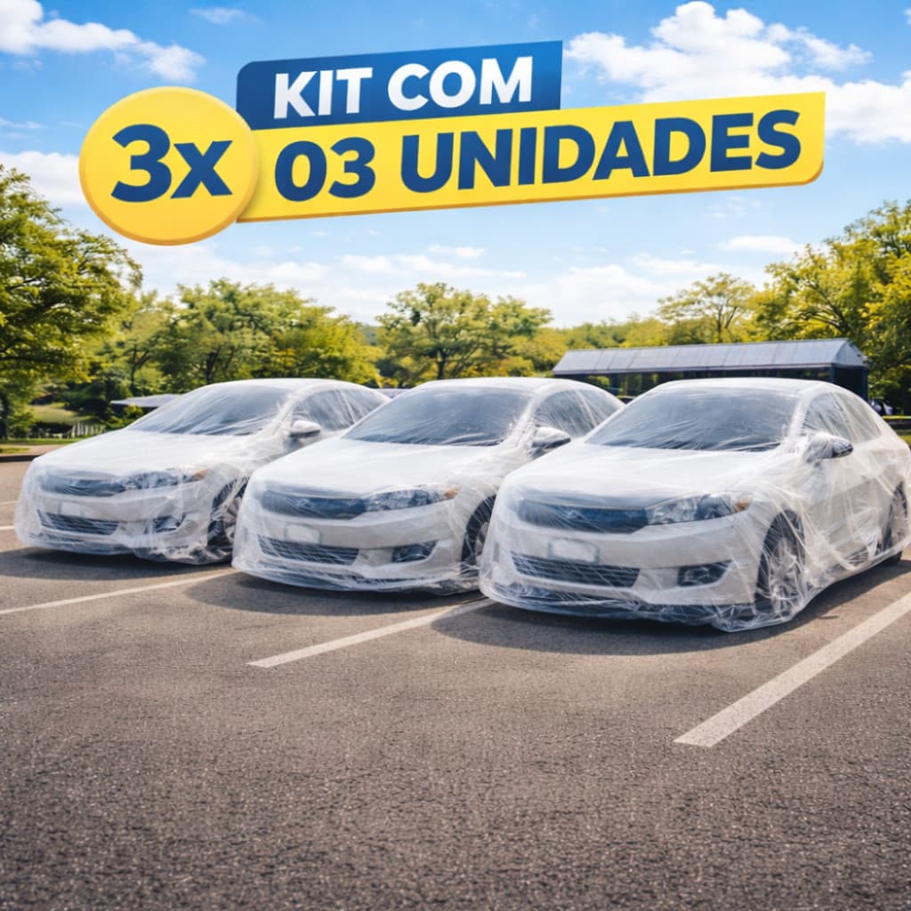 Capas  de Cobrir Carro Plástica Transparente  Impermeável . Protege  Contra Poeira e  Chuva.Kit 3 Unidades