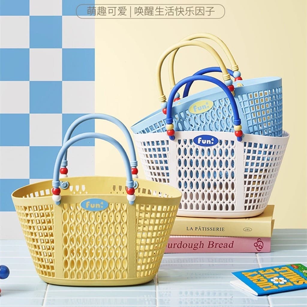 Cesta de banho dopamina japonesa, grande capacidade, portátil, rede de drenagem, cesta de banho, produtos de higiene pes