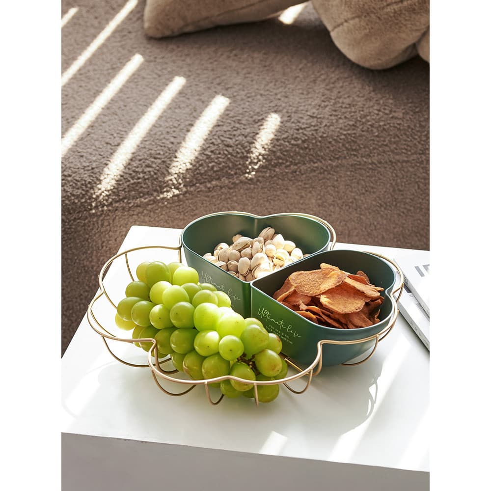 Influenciador trevo de quatro folhas luz luxo cesta de frutas ins estilo prato de frutas sala de estar casa simples e mo
