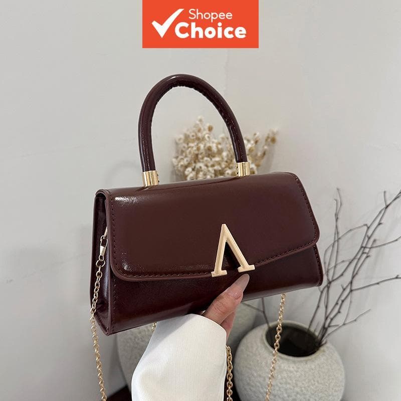 Bolsa de ombro moderna de luxo para mulheres | Elegante bolsa tiracolo minimalista com design em V
