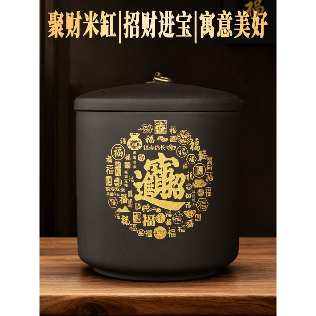 Yixing macarrão de arroz de areia roxa criativo estilo chinês tanque de arroz de areia roxa Feng Shui Fu tanque totalmen