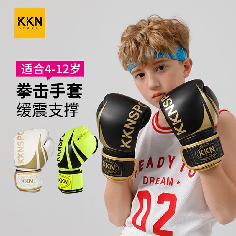 KKN luvas de boxe infantis profissional luta sanda sanda saco luvas de treinamento amortecimento respirável juventude lu