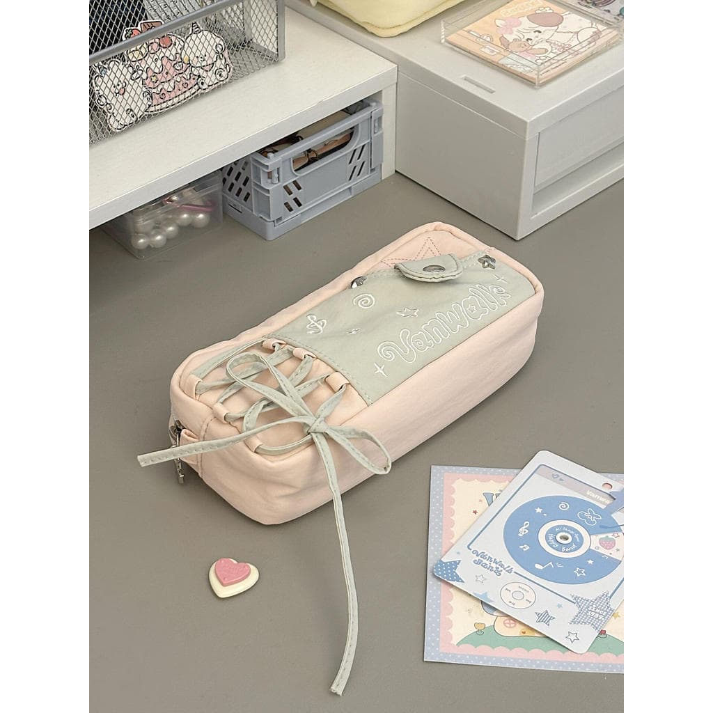 Estojo de lápis de alto valor estilo ins caixa de lápis nicho não-colisão caixa de papelaria simples meninas de grande c