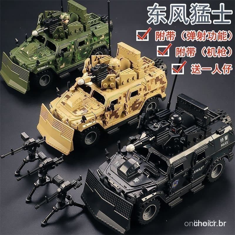Lego blocos de construção série militar veículo de artilharia tanque exército SWAT Jeep veículo à prova de explosão meni