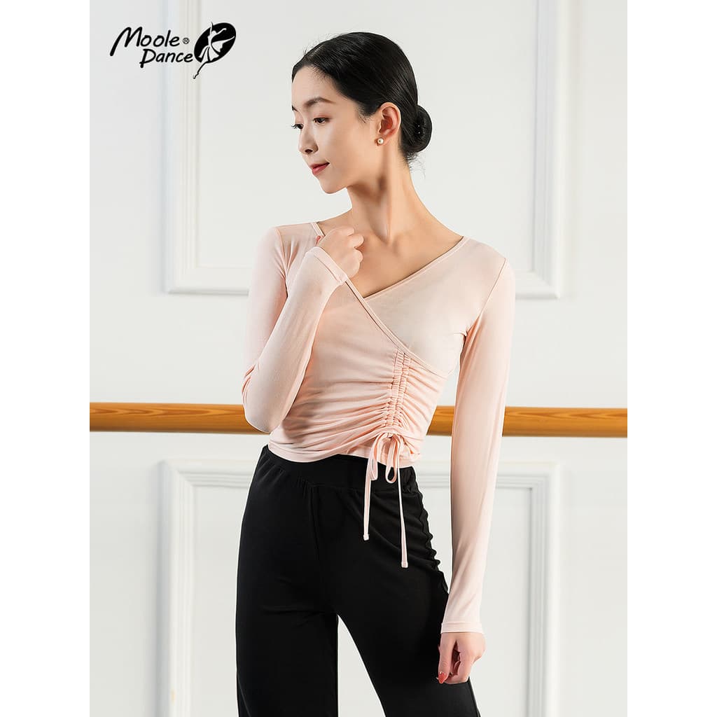 Pequeno jasmim terno de dança de manga comprida topo feminino novo estilo adulto Bodysuit Ballet moderno terno de prátic