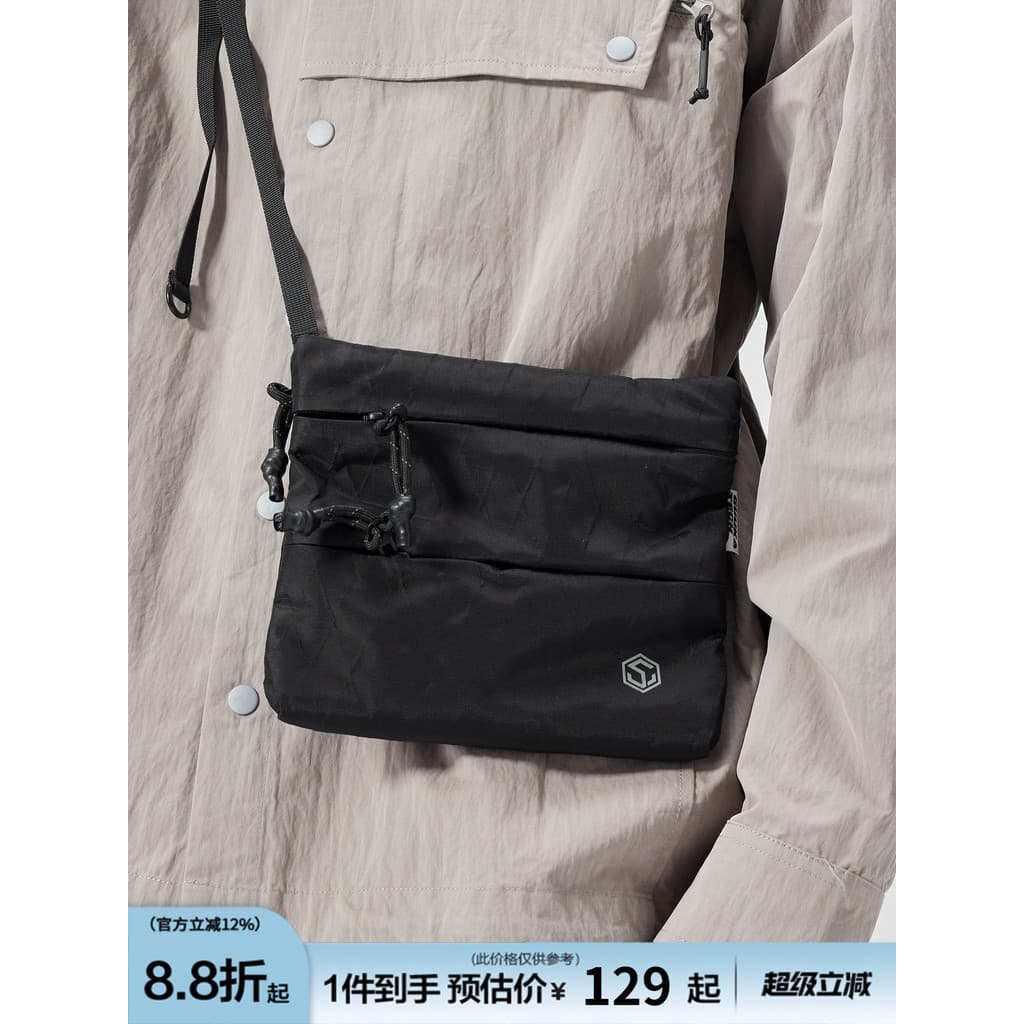 GUUUKA Mountain Series ao ar livre preto mensageiro saco pequeno masculino textura sentido bolsa de ombro feminino à pro