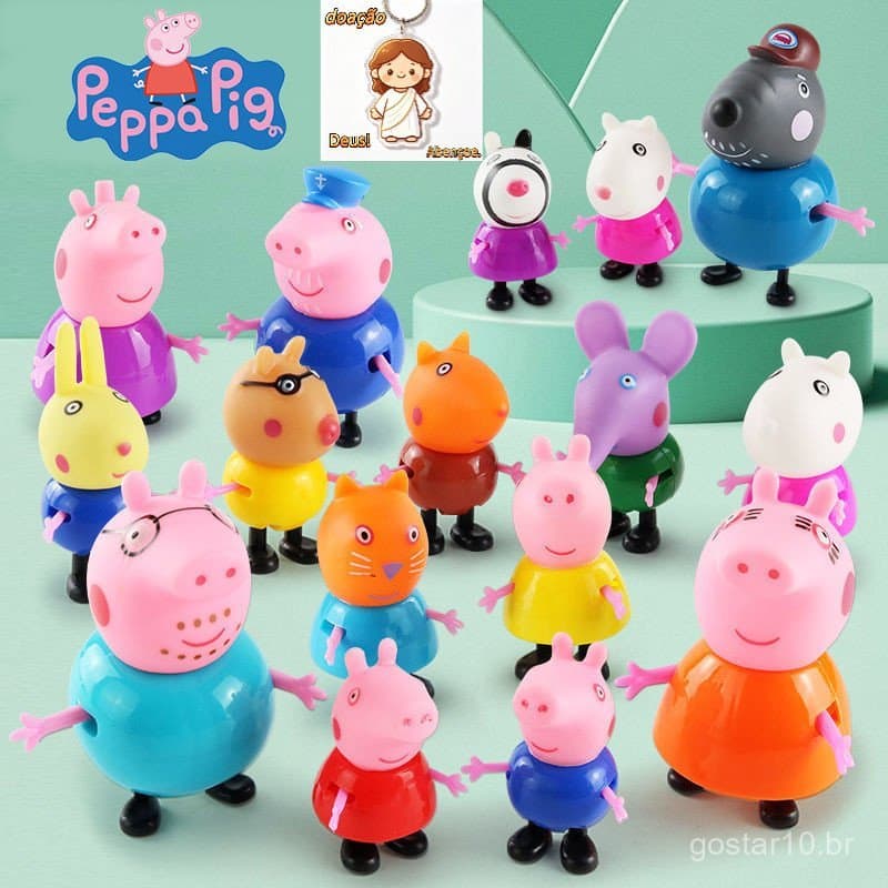 25 Peças Rosa Piggy Estatuetas De Ação Brinquedos Decorações De Bolo 10 Amigos Presentes De Aniversário De Feriado