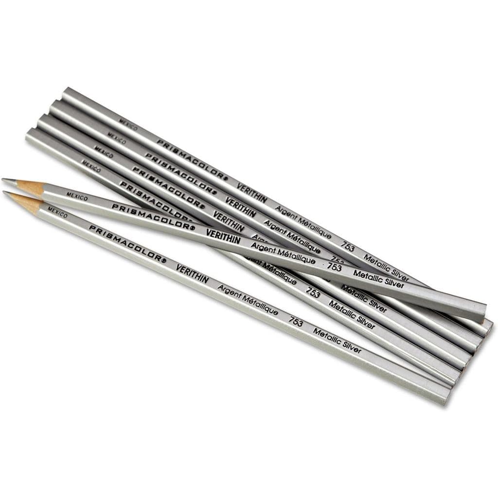 Lápis de Cor Prismacolor 02460 Verithin Prata Metálica N.º 12