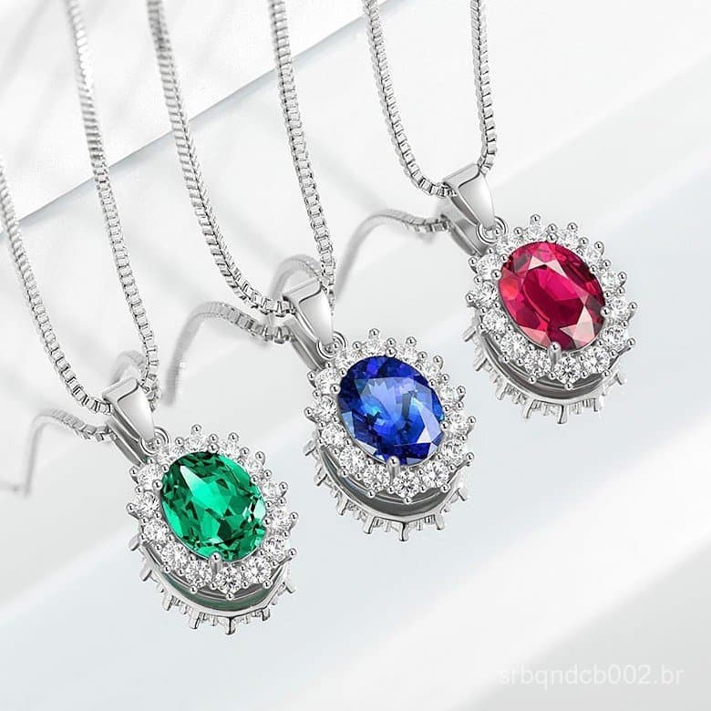 Colar de Pedra Preciosa Multicolorido Colar de Princesa de Alta Qualidade com Safira Redonda e Girassol