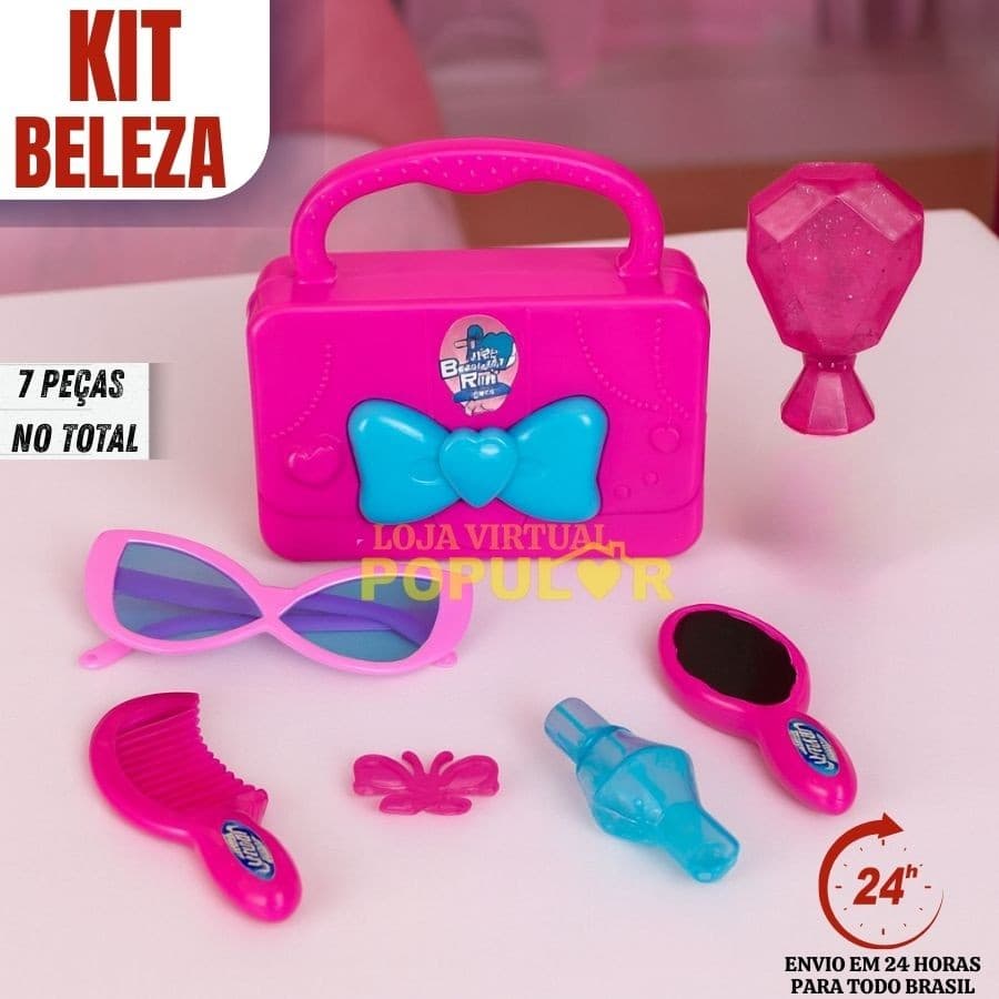 Beleza Infantil Fashion GLAM GIRL 8 Peças Acessórios Kit Beleza