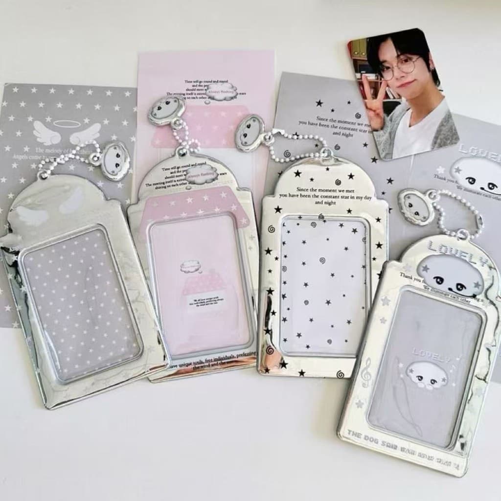 INS Starry Laser Card Holder Idol , Campus Meal Organizer Display Case Com Acessório De Suspensão