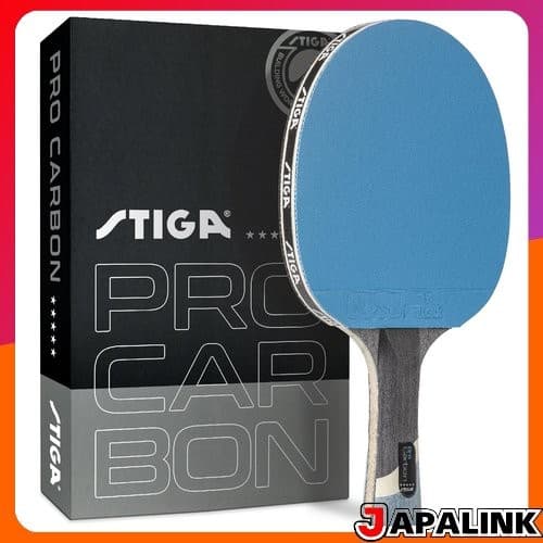 Raquete de tênis de mesa STIGA Pro Carbon Performance Level com tecnologia de carbono para torneios - vermelha e azul 【