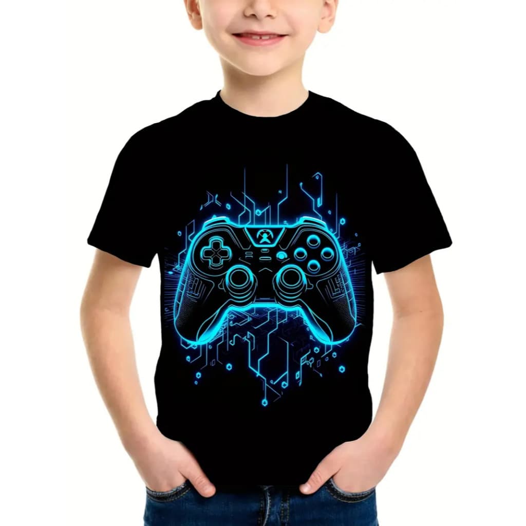 Camiseta Infantil algodão moda Gamer 2025