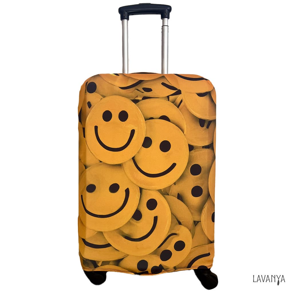 Capa de Mala Smiley suplex, estilosa na viagem proteção da mala moda viagem