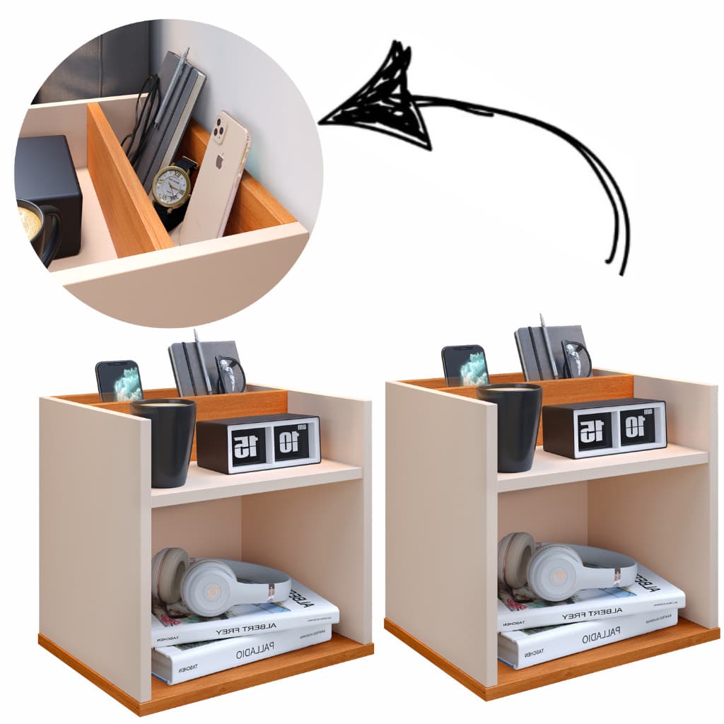 Kit 2 Mesa de Cabeceira Criado Suspensa Mudo Nicho Quarto Madri com Porta Objetos
