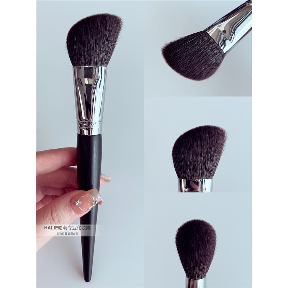 Série de ébano High-End lã pura oblíqua contorno escova Blush pincel silhueta nariz sombra escova Animal cabelo maquiage