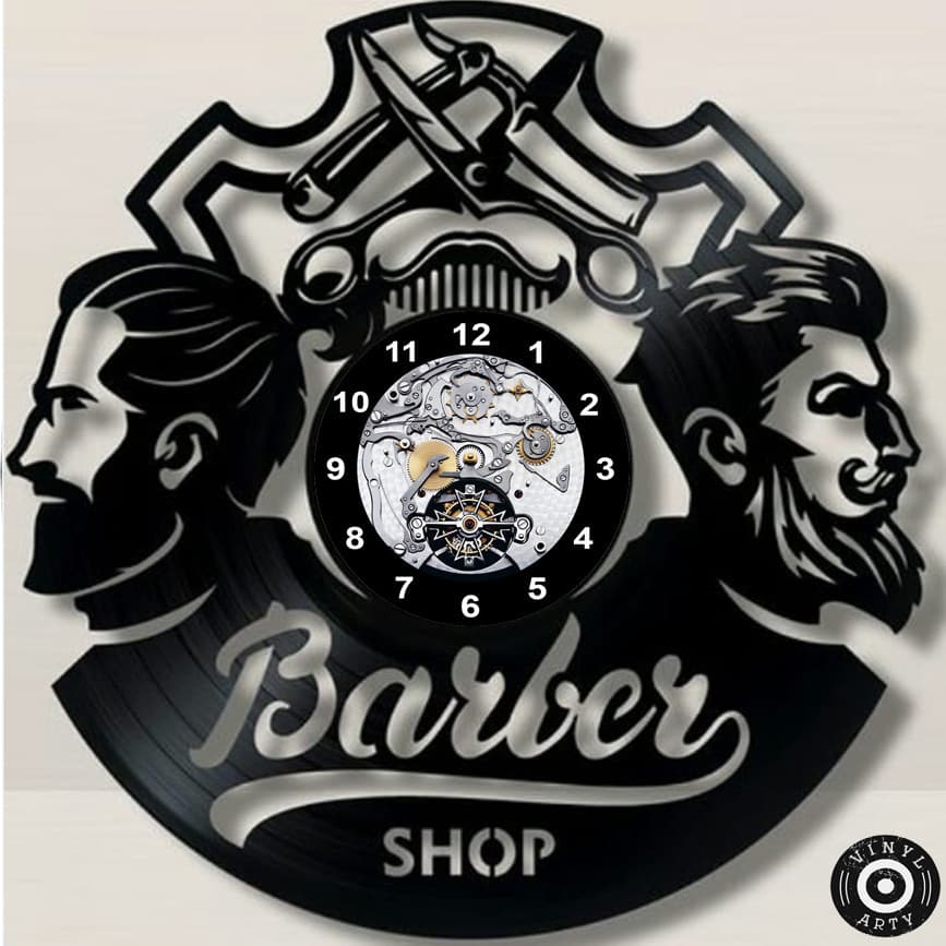 Relógio de Parede Relógio de parede Barbearia - Relógio De Relógios de parede Disco de Vinil Decorat