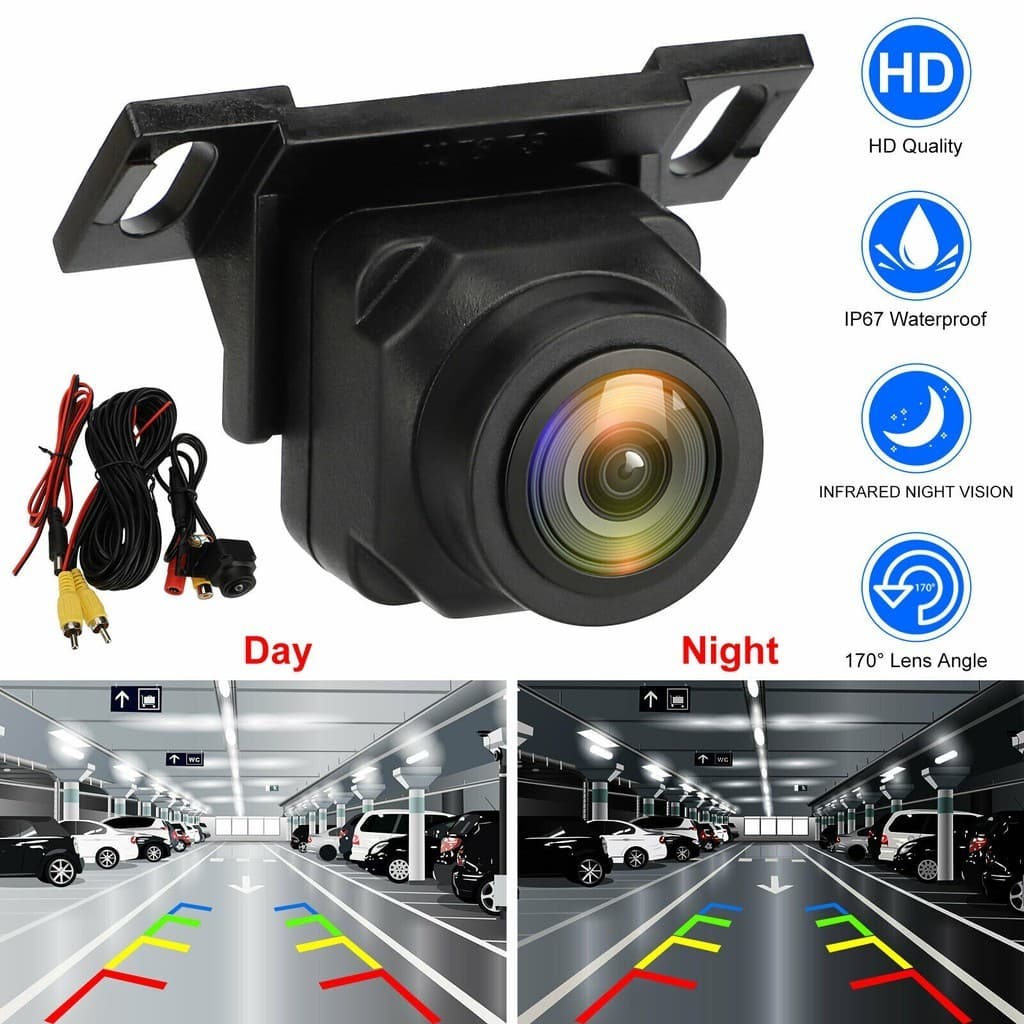 Câmera Automotiva de Ré 170° HD Dual AHD/CVBS Visão Noturna Olho de Peixe, Visão Noturna, AHD/CVBS