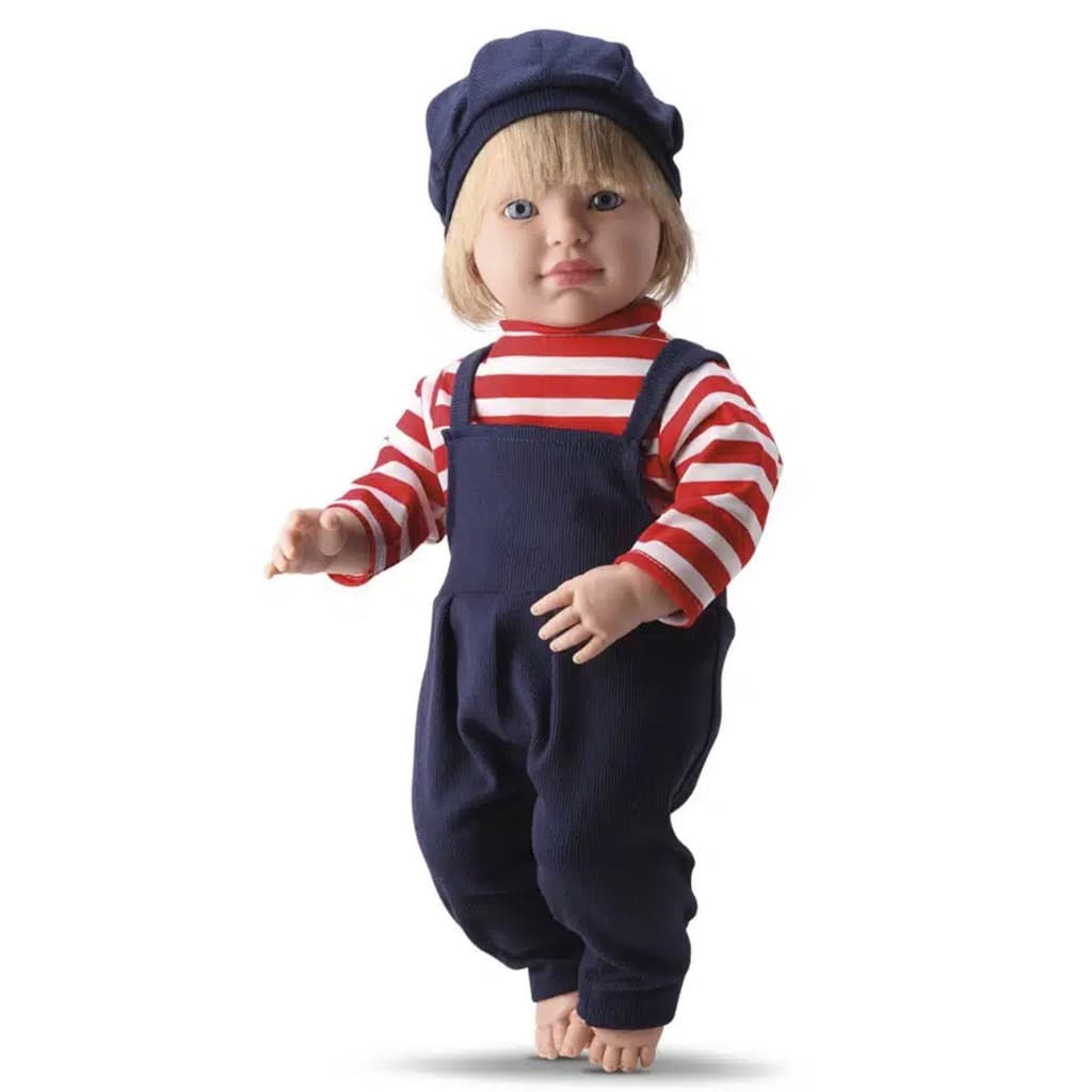 Boneco Loui Grande Tipo Reborn Com Cabelo Loiro Gemeos 53cm