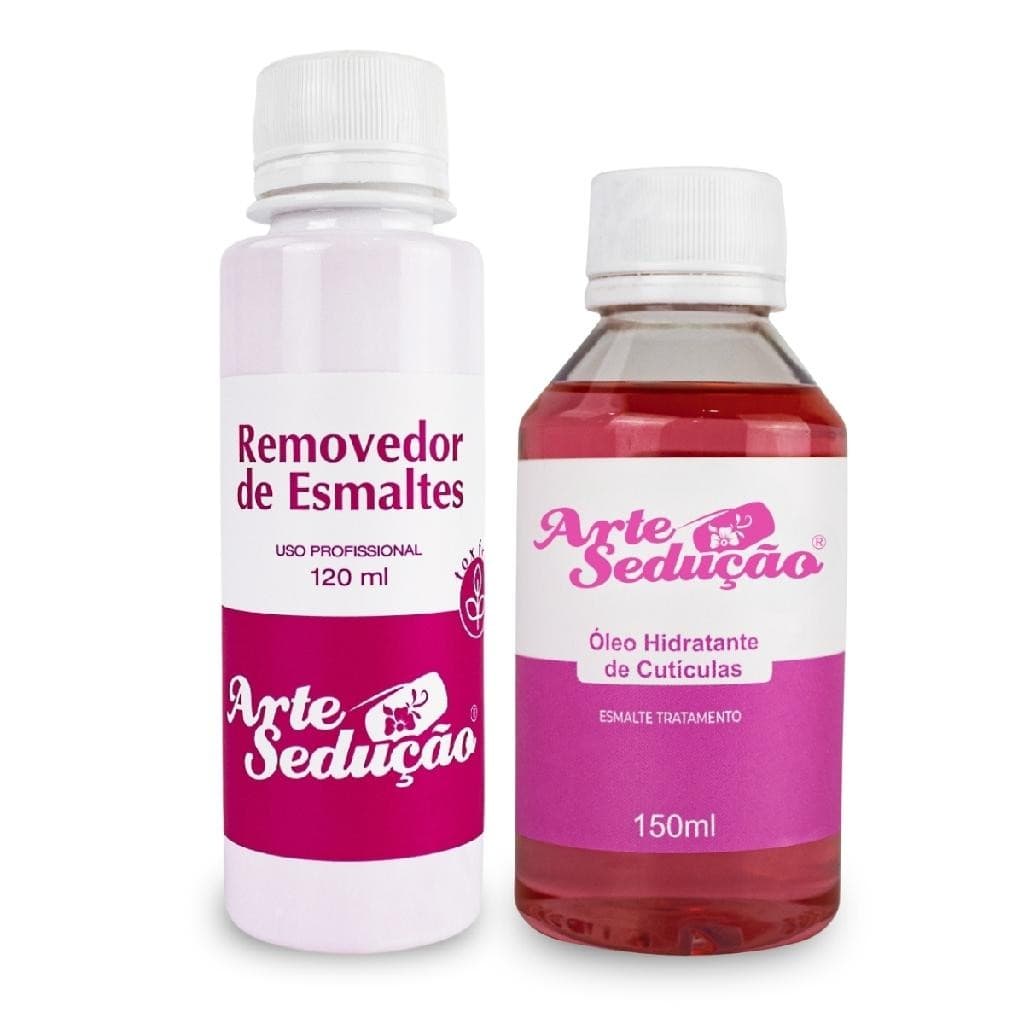 Óleo Hidratante Cutícula 150ml + Removedor de Esmalte 120ml Preparar Hidratar Esmalte de Tratamento