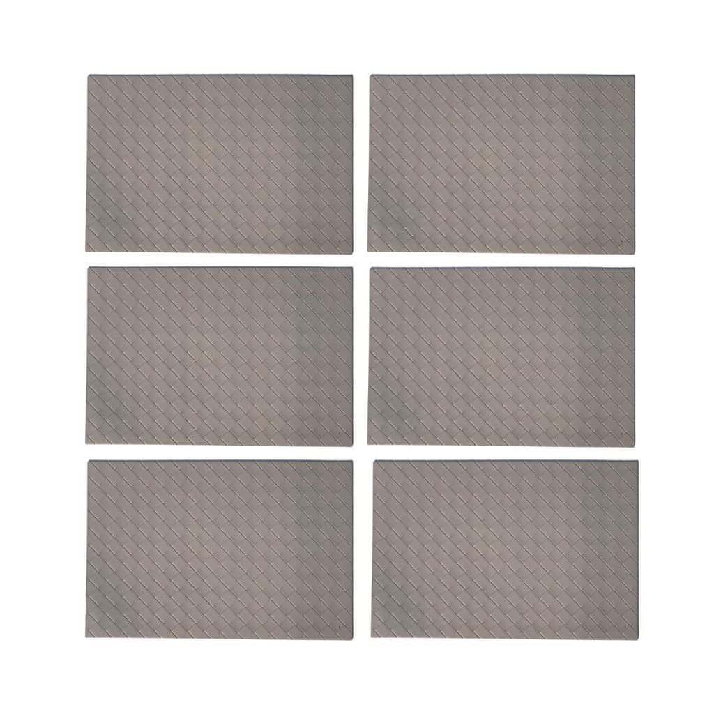 Kit Descanso Pratos Jogo Americano 6 Peças Retangular Luxo Sousplat Impermeável Mesa Jantar