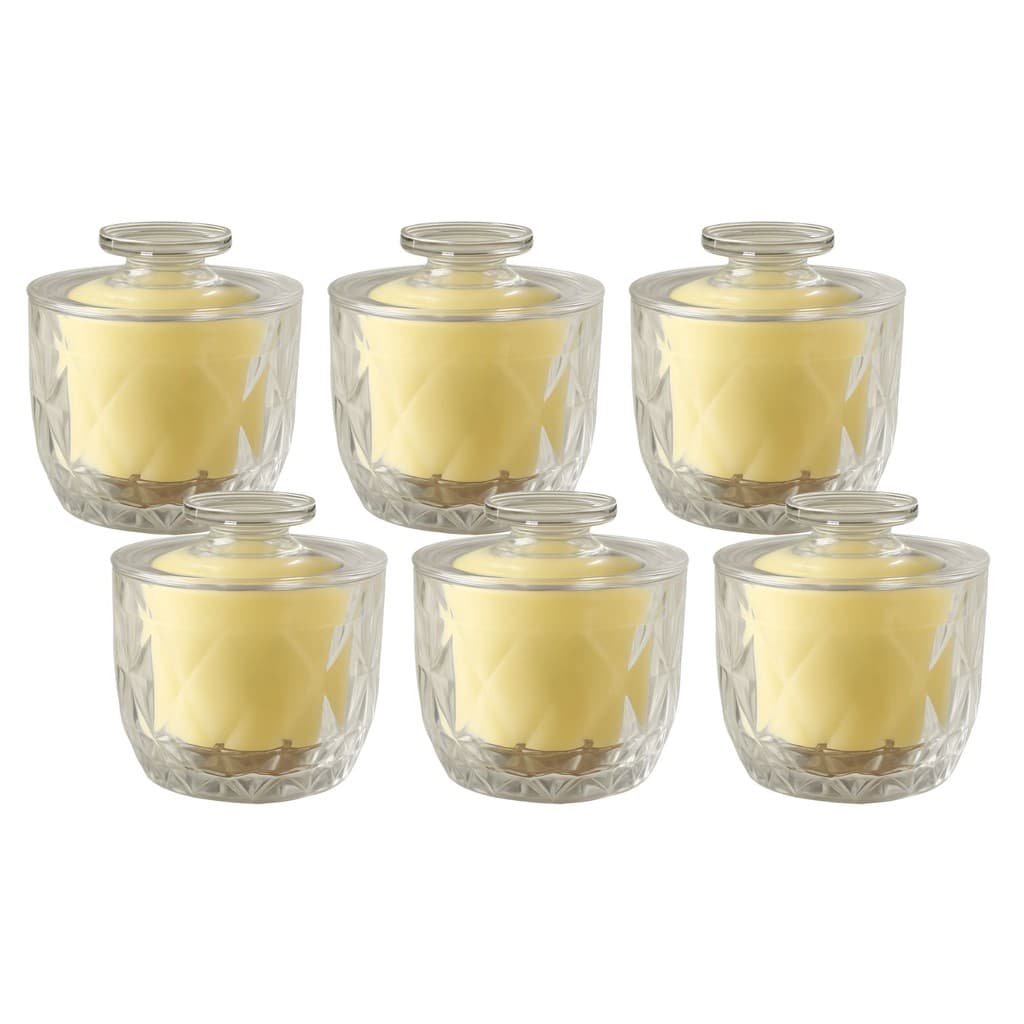 Kit 6 Manteigueira Francesa Vidro Diamond 9,7x6x10,2cm Prática e Sofisticada Classic