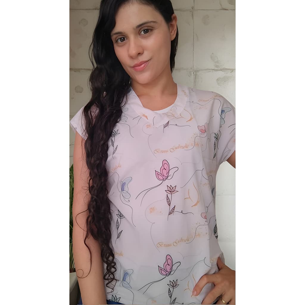 Blusa Soltinha Com Estampa Exclusiva Bruna Gabrielle