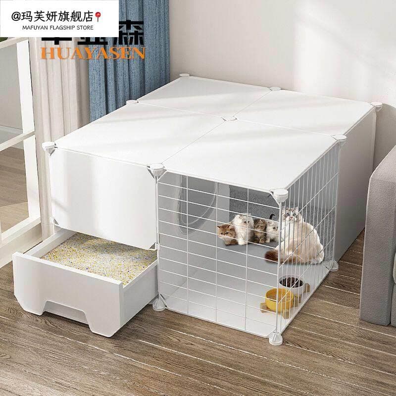 Produtos para gatos Produtos para gatos Ninho de imóveis Calor Semi-fechado com vaso sanitário Gaiola de espera integrad