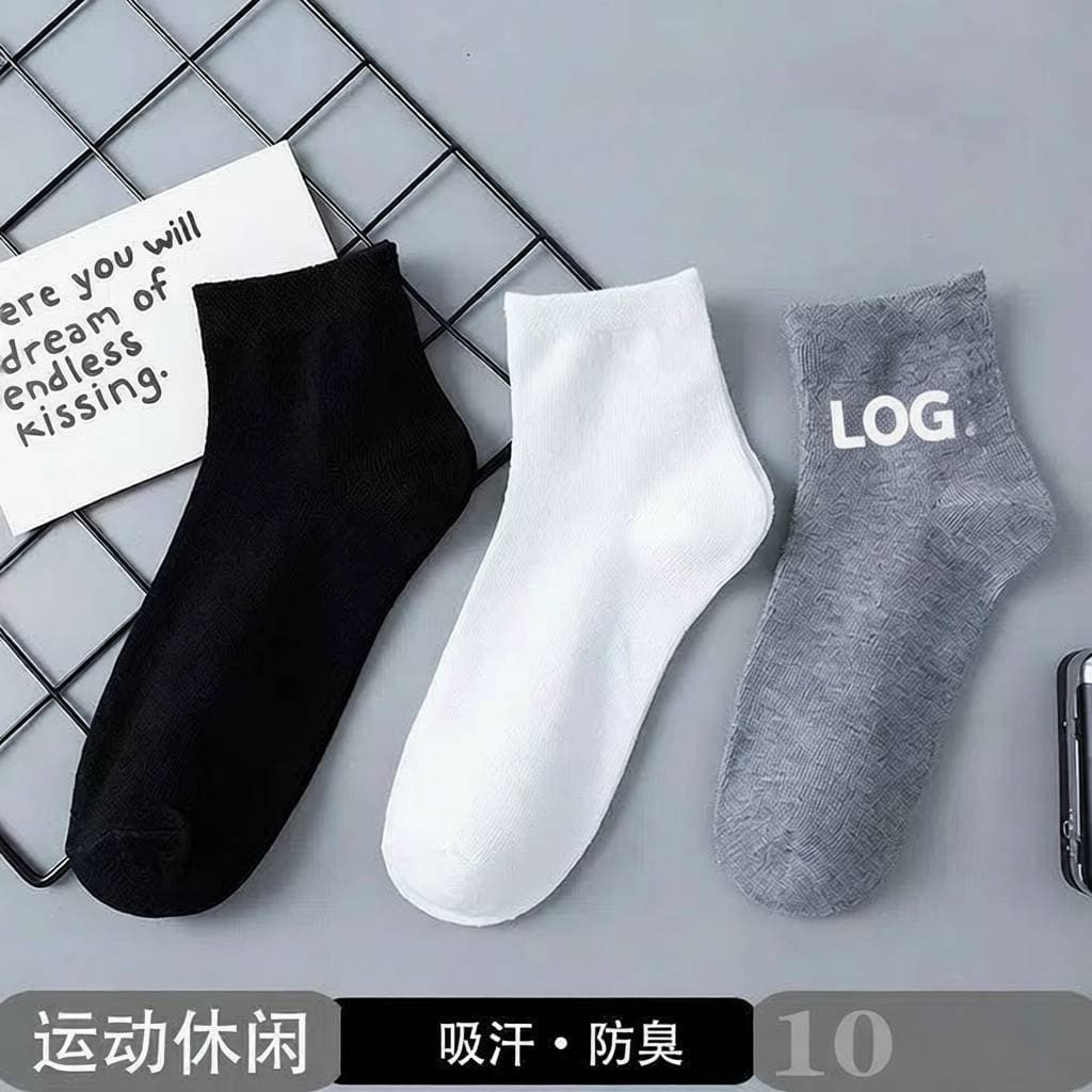 Meias masculinas novo estilo Mid-Tube meias masculinas quatro estações respirável absorvente de suor preto branco G