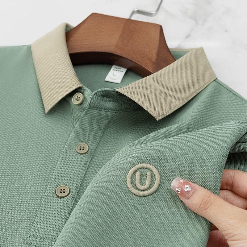 Camisa polo bordada de alta qualidade, tamanho grande, meia manga, roupas masculinas, negócios, não é fácil de desbotar