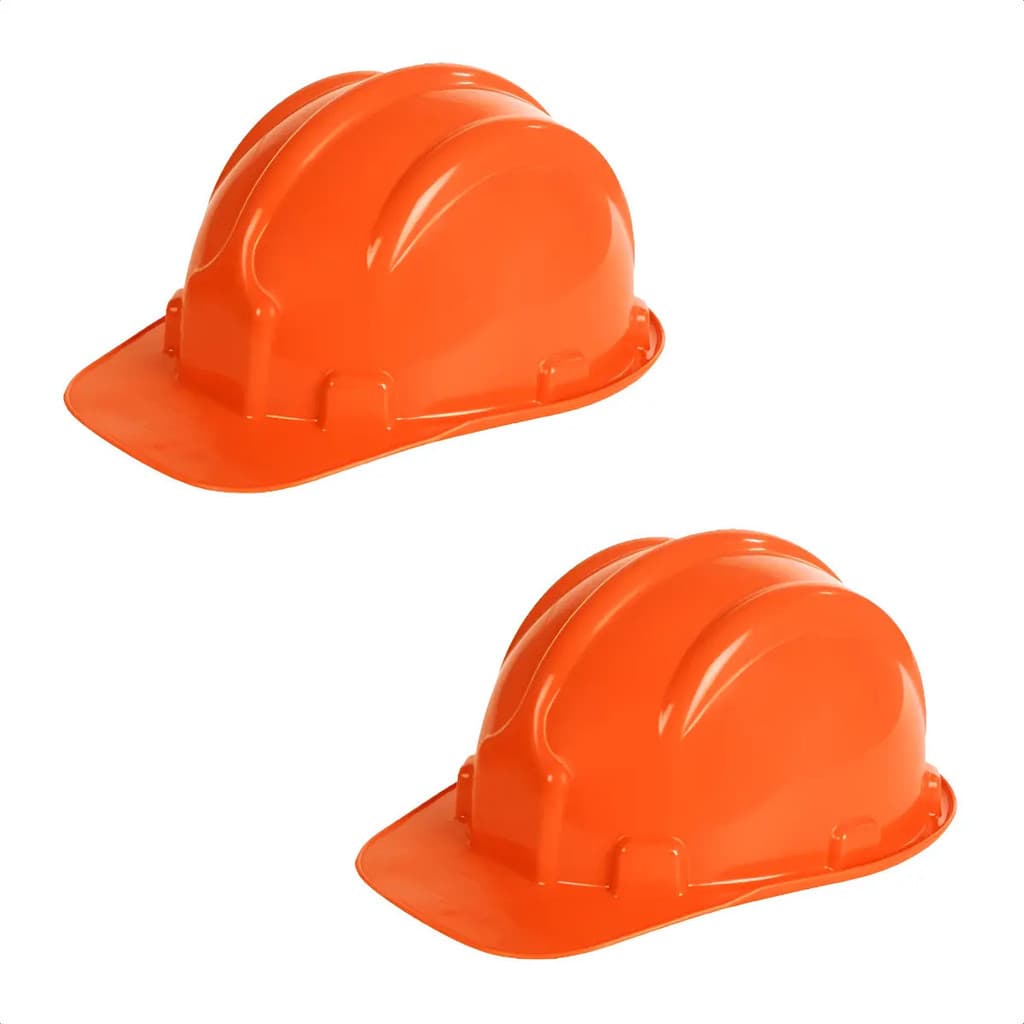 Capacete De Segurança Plastcor Plt Laranja Para Construção Civil Epi