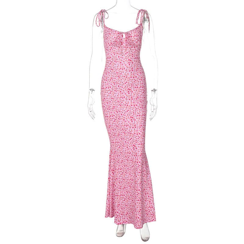Vestido de Alças com Estampa Floral e Barra Larga para Mulheres, Novidade de Verão 2026, Grande Sucesso de Vendas