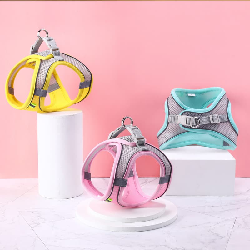 Coleira para gatos, coleira para gatos, coleira para gatos, estilo colete, peito animais de estimação, corda reflex